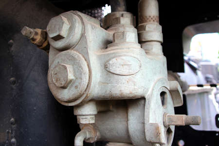 Old steam engine steam pressure regulator, Cambodiaの写真素材