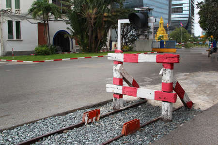 Wooden bump stop on the railway, 2 Phnom Penh stationの写真素材