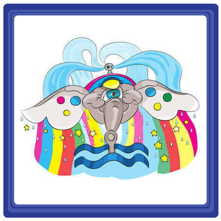 Aquarius - the eleventh sign of the zodiac horoscope.のイラスト素材