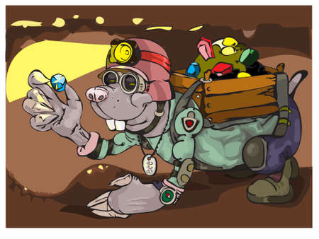 Cartoon Character Mole Isolated on White Background. Vector.のイラスト素材