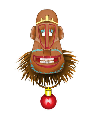Christmas fun monkey mask, a symbol of the coming year.Vectorのイラスト素材
