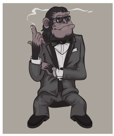 Monkey - a symbol of the coming year as the agent 2016.のイラスト素材