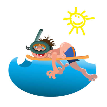 Scuba diver isolated equipment water sport activity vacation leisure vector illustration Cartoon diver isolated .のイラスト素材