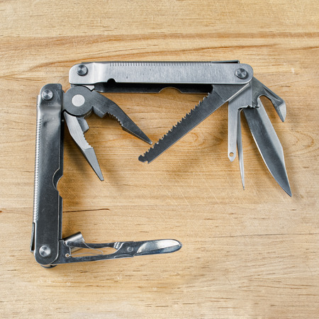 Multipurpose pocketknife used by campers and the army all over the worldの写真素材