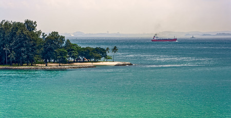 The shores of the Indian Ocean on Subar Darat Island, Singaporeの写真素材