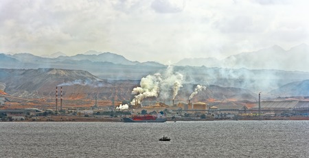 Oil refinery by frontier with Saudi Arabia, Aqaba, Jordan