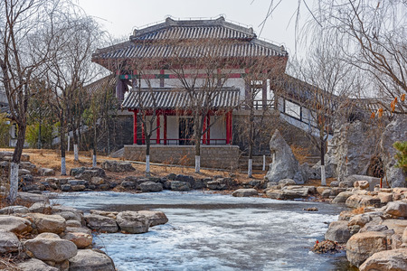 Temple of Meng Jiangnu, also known as Vestal Virgin Temple, at Shanhaiguan, near Qinhuangdao, Hebei provinceのeditorial素材