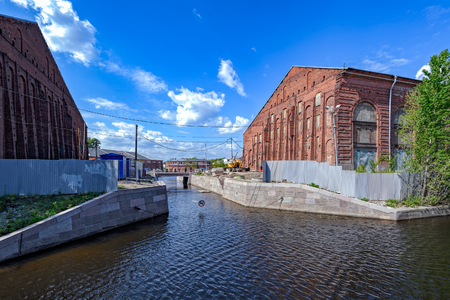 SAINT-PETERSBURG, RUSSIA - May 16, 2016: Reconstruction of the a unique monument of industrial architecture of early classicism on New Holland island in Saint Petersburgのeditorial素材