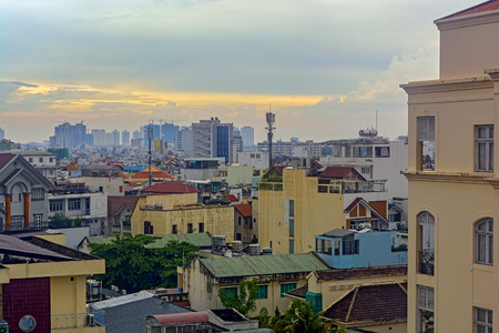 HO CHI MINH CITY (SAIGON), VIETNAM - May 26, 2017:  Rooftop view to urban landscape of Ho Chi Minh City (Saigon), Vietnamのeditorial素材