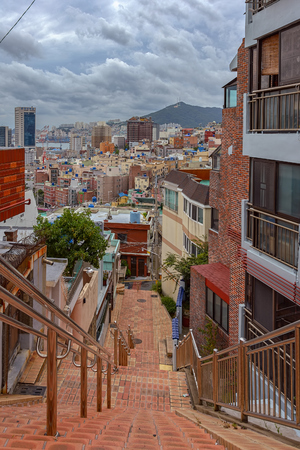 BUSAN, SOUTH KOREA - Sep 04, 2017: Skyline of Busan, the second largest city in South Korea after capital Seoul.のeditorial素材