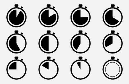 Stopwatch set icon. Vector illustrationのイラスト素材
