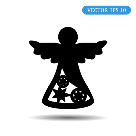 New Year's Angel icon. Vector illustrationのイラスト素材