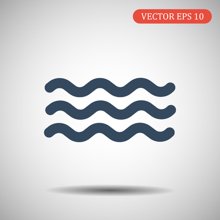 Wave icon. Vector illustration in flat style.のイラスト素材