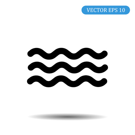 Wave icon. Vector illustration in flat style.のイラスト素材