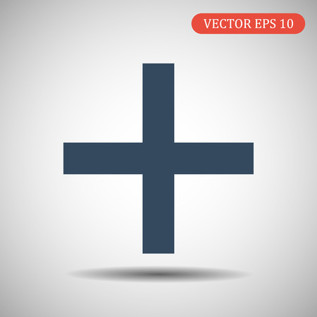 Plus flat icon.Vector illustration in flat style.のイラスト素材