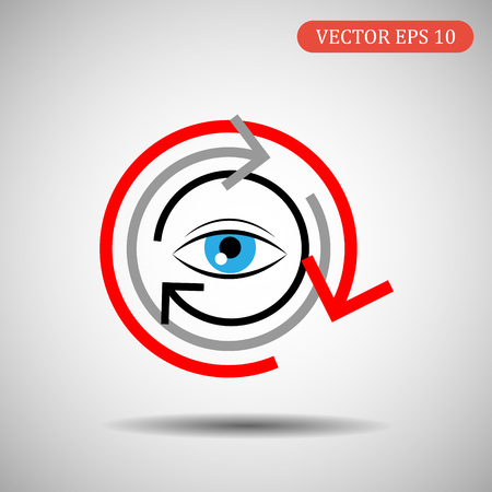Icon eye and arrows. Vector illustrationのイラスト素材