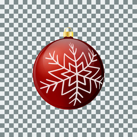 Christmas ball - Red - Decorated designのイラスト素材