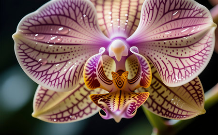 Close up of beautiful orchid flower, phalaenopsis.の素材