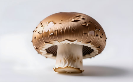Mushroom on a white background. 3d rendering. Computer digital drawing.の素材