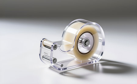 3d rendering of a roll of adhesive tape on a white backgroundの素材