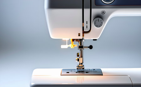 Sewing machine on a white background. 3d rendering.の素材