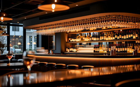 Interior of a modern bar. 3d rendering mock up toned imageの素材