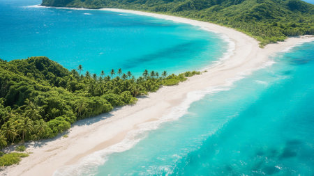 Beautiful view of the underwater cave with mangrove forest and sunlightの素材