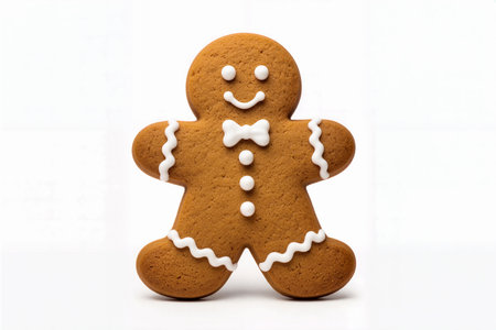 Gingerbread man isolated on white background. Christmas and New Yearの素材