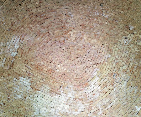 Masonry under the arch of the dome of the temple.の写真素材