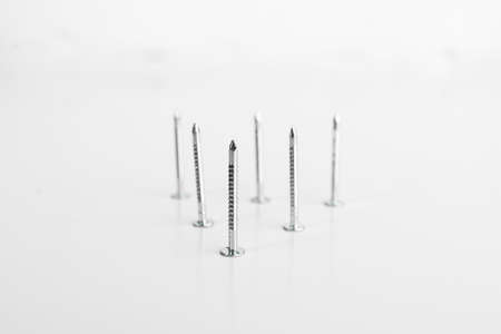 Nails on white backgroundの写真素材
