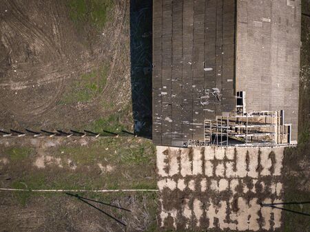 Old farm aerial shot.
