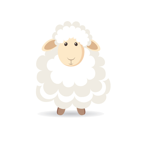 Cute cartoon sheep. Vector illustrationのイラスト素材