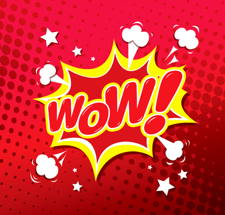Wow! Comic speech bubbleのイラスト素材