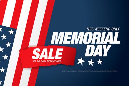 Memorial day sale banner template designのイラスト素材