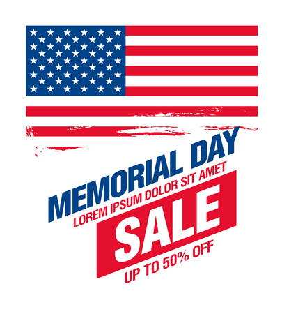 Memorial day sale banner template designのイラスト素材