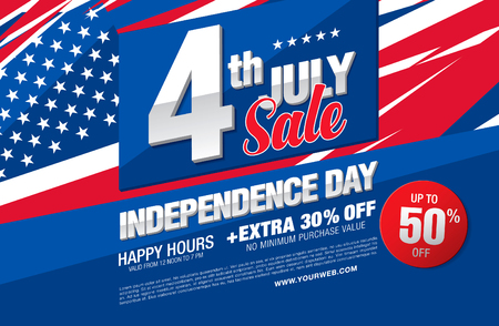 Independence day sale banner template designのイラスト素材
