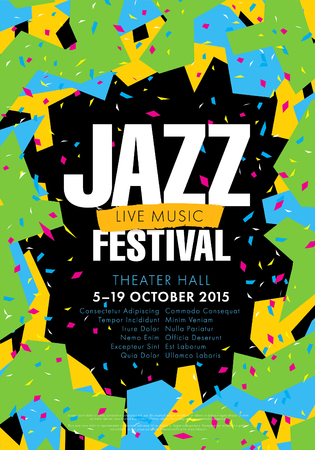 Jazz festival - live music. Poster template designのイラスト素材
