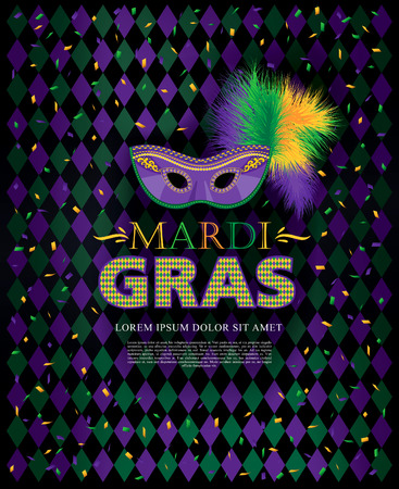 Mardi Gras holiday. Vector illustrationのイラスト素材