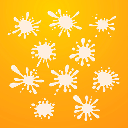 set of white milk splash, cream splash and yogurt splashのイラスト素材