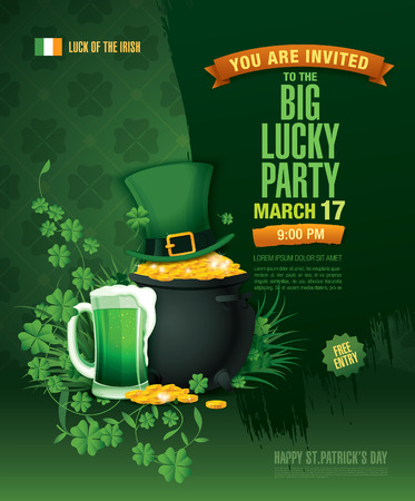 Happy Saint Patrick's day. Poster template designのイラスト素材