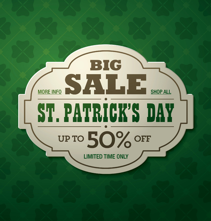 Saint Patrick's day. Big sale banner template designのイラスト素材