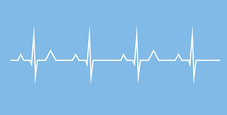 heart cardiogram over blue backgroundのイラスト素材