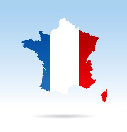 France map. Silhouette of Franceのイラスト素材