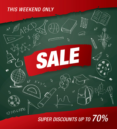 Back to school saleのイラスト素材