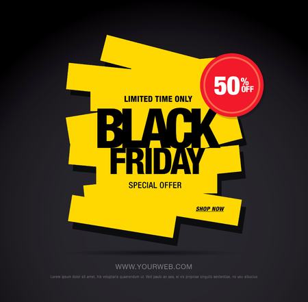 Black friday sale banner. Web icon. Flat iconのイラスト素材