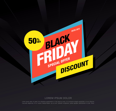Black friday sale banner. Web icon. Flat iconのイラスト素材