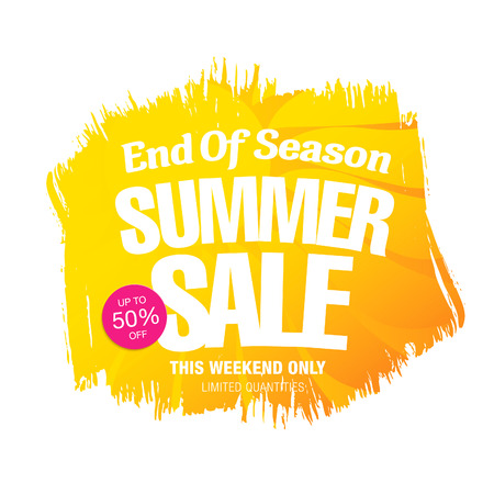 End of Season. Summer sale. Vector template bannerのイラスト素材