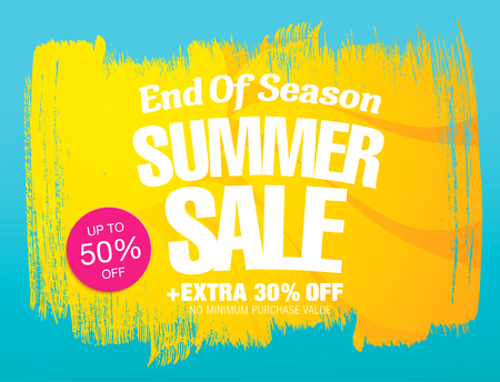 End of Season. Summer sale. Vector template bannerのイラスト素材