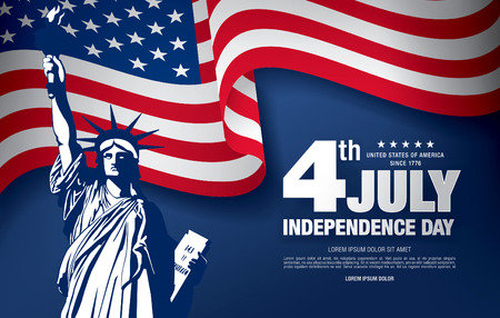 fourth of july independence dayのイラスト素材