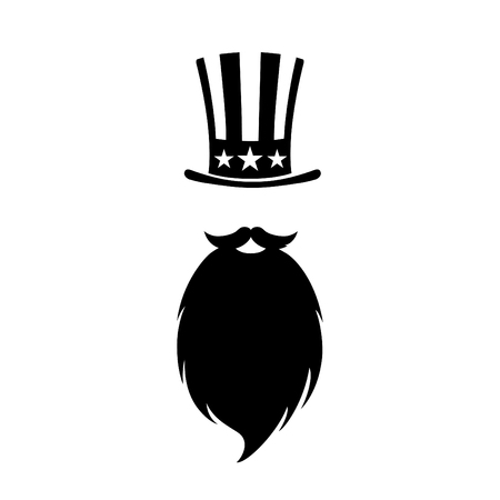 Patriotic symbol of Independence day USA. Uncle Sam on hipster styleのイラスト素材